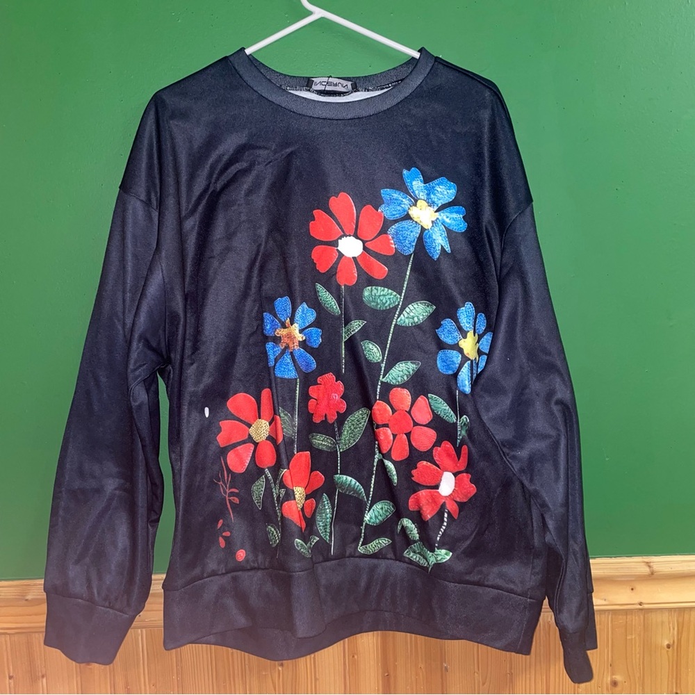Incerun Men’s XL Floral Sweatshirt